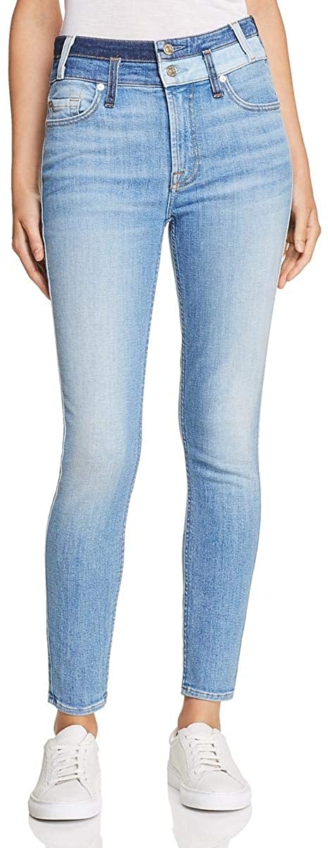 Price:$66.59    7 For All Mankind Womens Denim High Waist Skinny Jeans Blue 24  Clothing