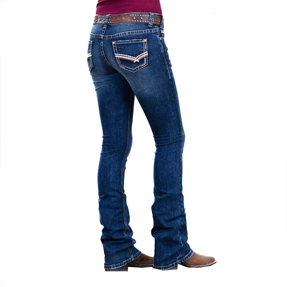 Price:$59.99 Rock & Roll Cowgirl Women's and Extra Stretch Medium Wash Rival Bootcut Jeans - W6-2501 at Amazon Women's Jeans store