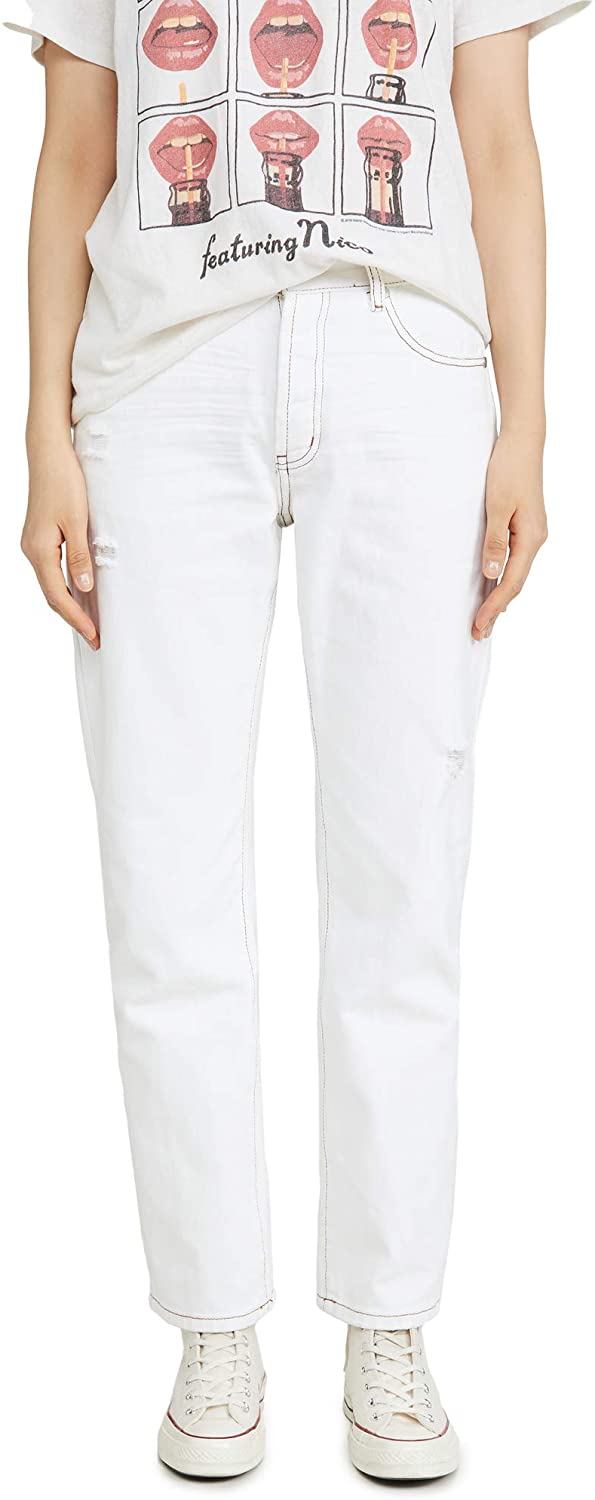 Price:$149.00    One Teaspoon Women's Truckers Mid-Rise Straight Leg Jeans  Clothing