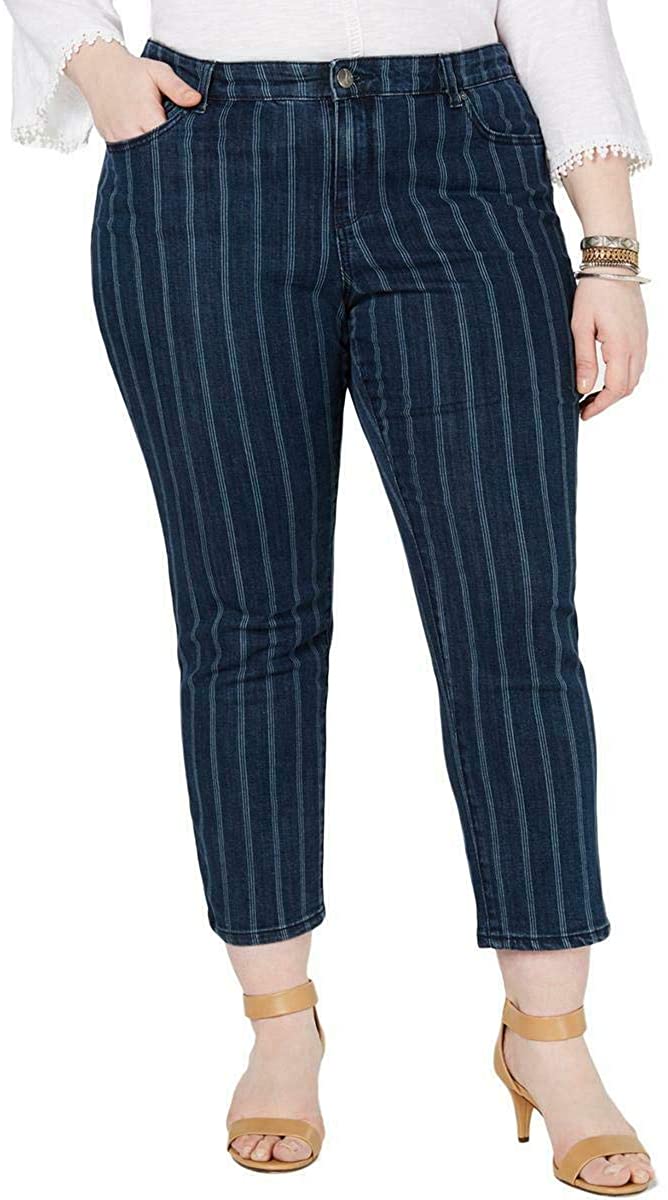 Price:$8.94 Style & Co. Womens Plus Denim Pinstripe Ankle Jeans at Amazon Women's Jeans store