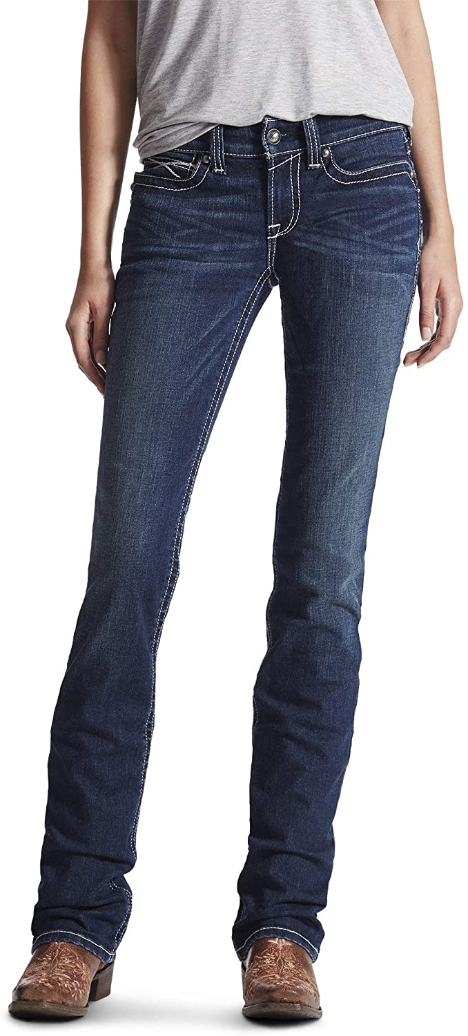Price:$54.95 Ariat R.E.A.L. Straight Icon Jeans Ocean 29 at Amazon Women's Jeans store
