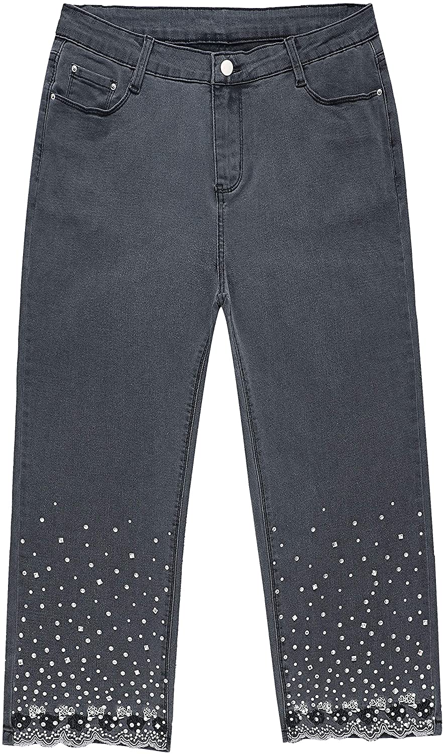 Price:$27.99    ZENTHACE Women's Mid Rise Stretchy Capri Jeans  Clothing