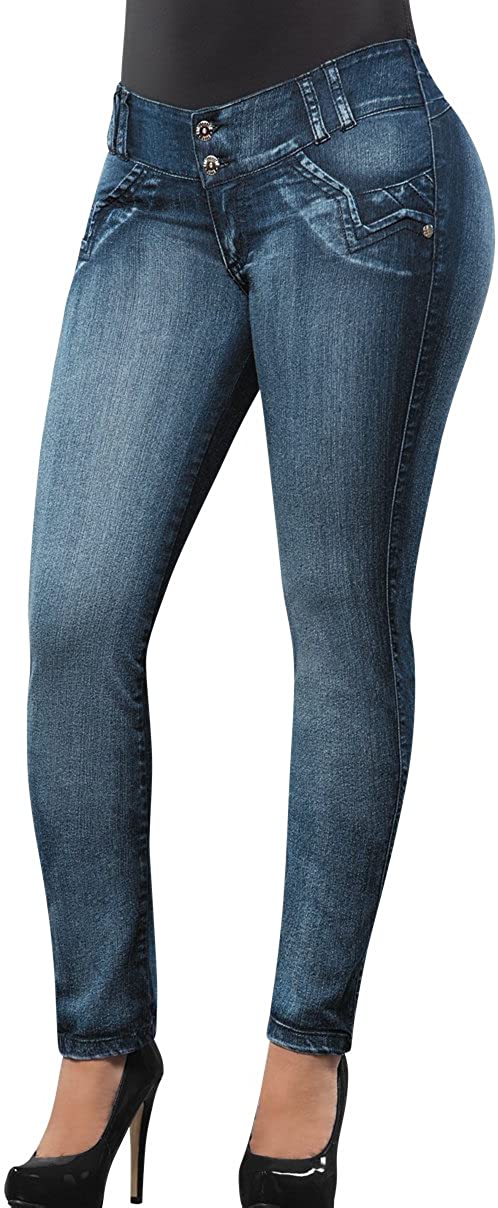 Price:$66.00 Equilibrium - Women's Skinny Jean - Mid Rise - No Pockets - Curvy Fit - Stretch Denim - Jean Colombiano Levanta Cola - J8287 at Amazon Women's Jeans store