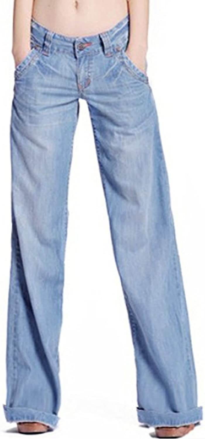 Price:$17.50 S&S Women's High Waist Denim Washed Blue Wide Leg Palazzo Jean Pants at Amazon Women's Jeans store
