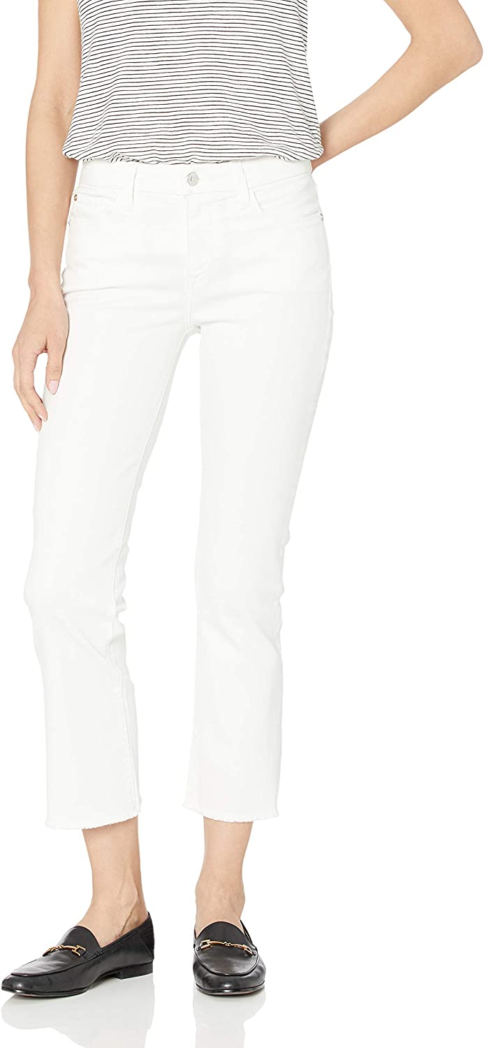 Price:$49.99    Madison Denim Women's Bleeker Crop Flare Jean Colour with Raw Hem (24, White)  Clothing