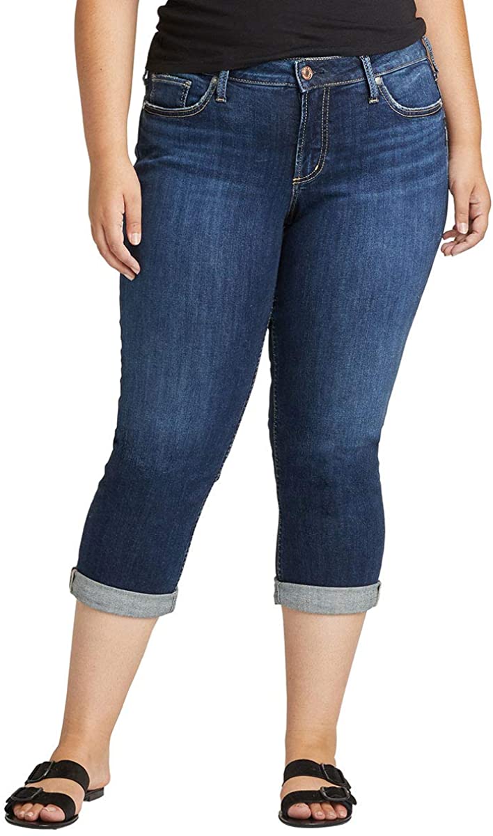Price:$60.30    Silver Jeans Co. Women's Plus Size Suki Capri Jeans  Clothing
