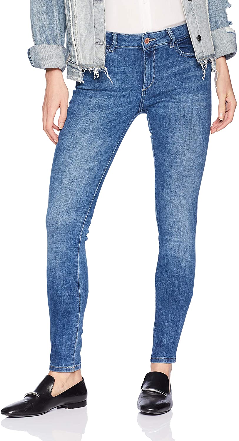 Price:$69.99    DL1961 Women's Danny Mid Rise Full Length Skinny Jeans  Clothing