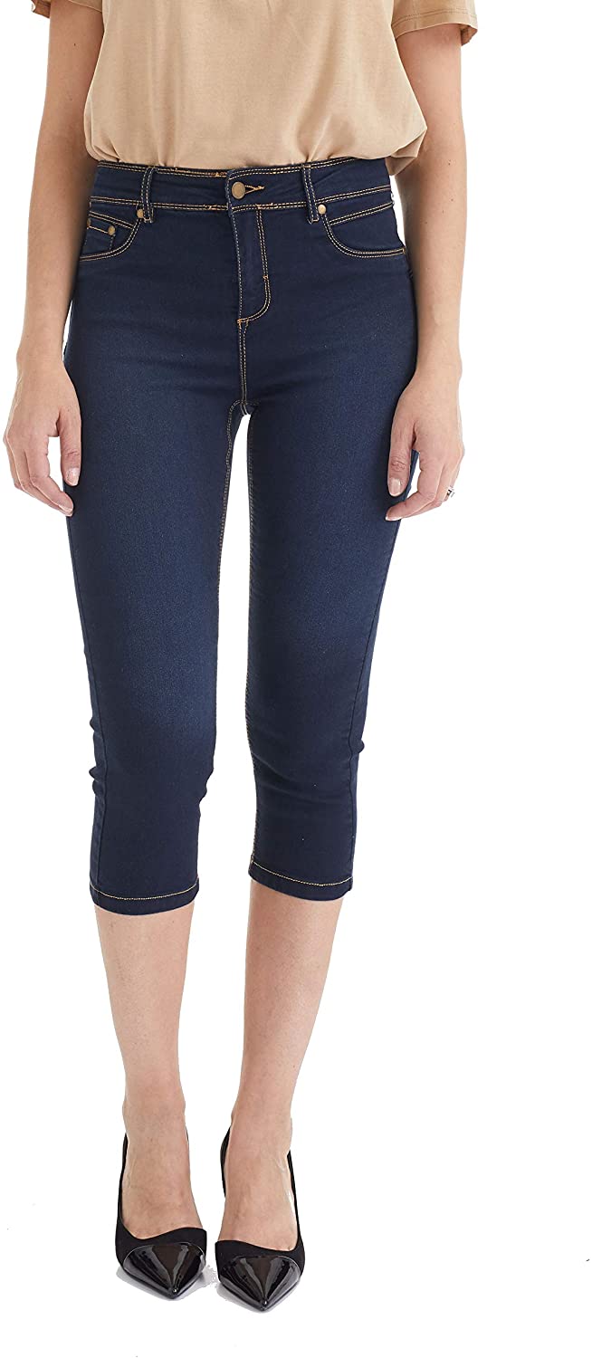 Price:$29.99 Suko Jeans Women's Denim Capris - High Waisted - Stretch at Amazon Women's Jeans store