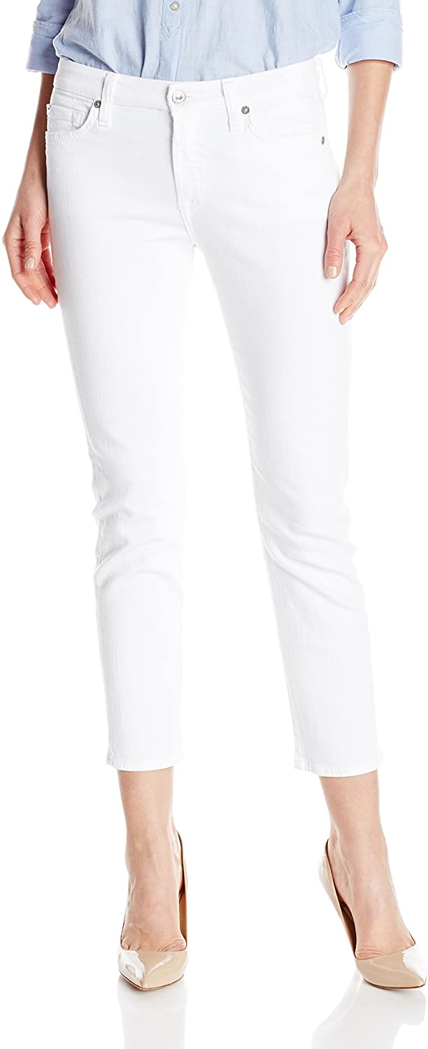 Price:$83.98    7 For All Mankind Women's Kimmie Crop Jean in Clean White  Clothing
