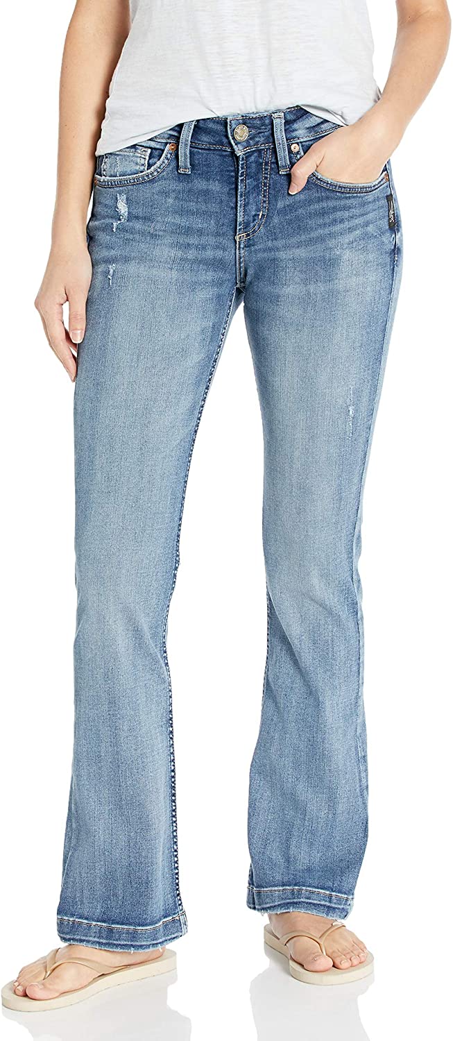 Price:$75.65    Silver Jeans Co. Women's Suki Curvy Fit Mid Rise Bootcut Jeans  Clothing