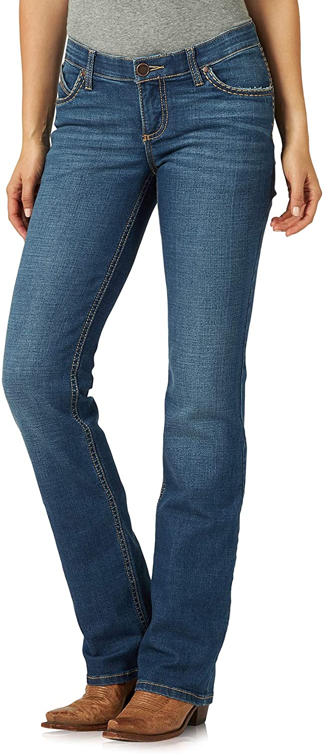 Price:$34.60 Wrangler Women's Willow Mid Rise Boot Cut Ultimate Riding Jean at Amazon Women's Jeans store