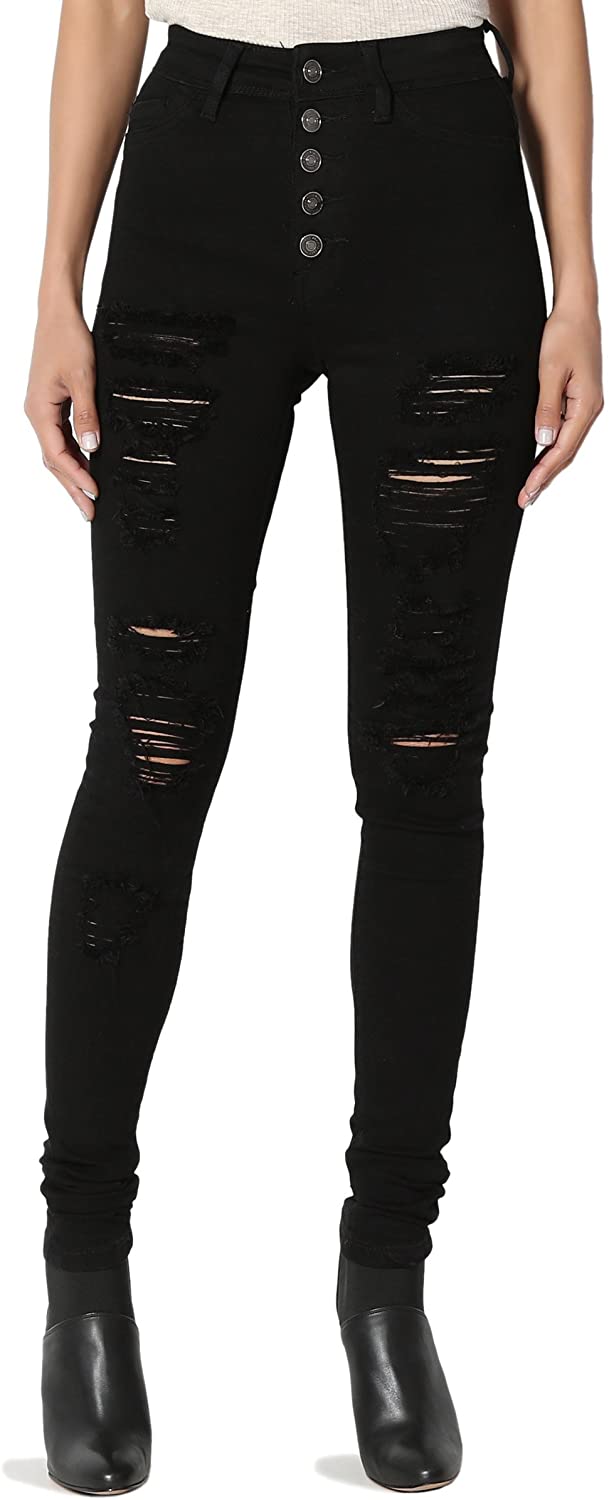Price:$24.99 TheMogan Curvy Butt Elastic Waist Band Stretch Soft Denim Skinny Jeans in Black at Amazon Women's Jeans store