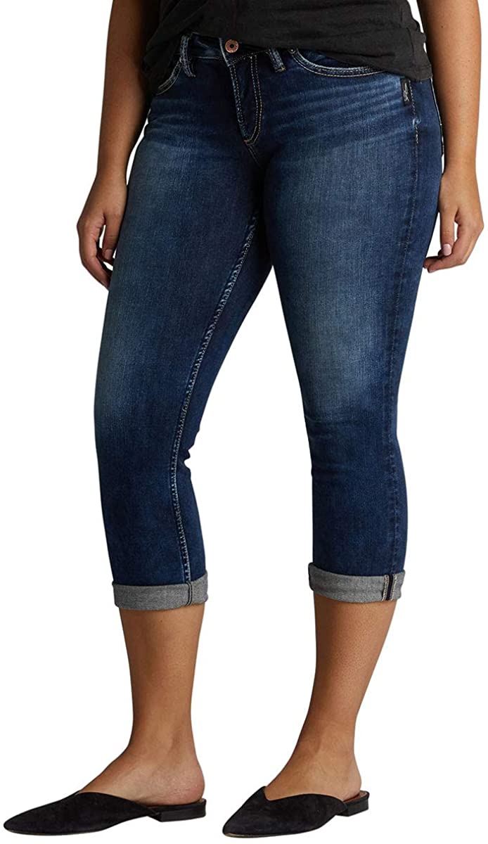 Price:$54.83    Silver Jeans Co. Women's Suki Curvy Fit Mid Rise Capri  Clothing