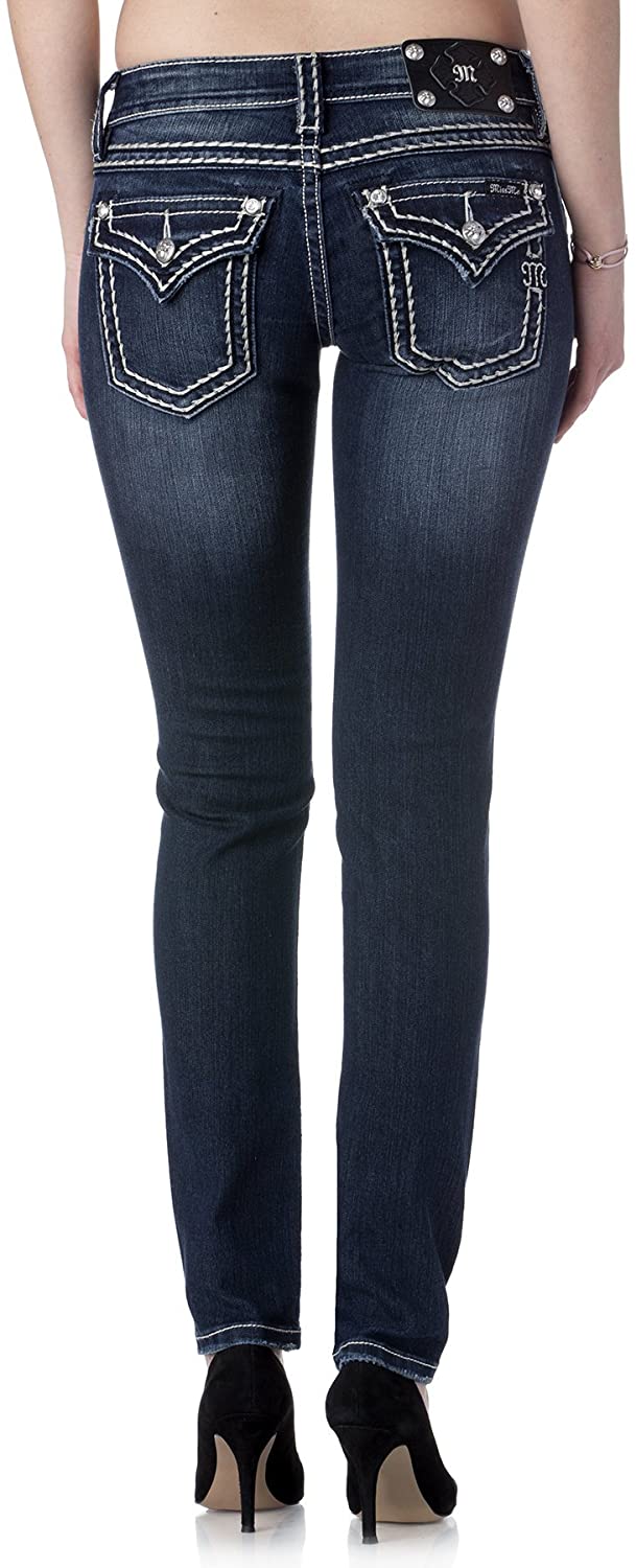 Price:$96.33    Miss Me Loose Saddle Stitch Border Skinny Jean  Clothing