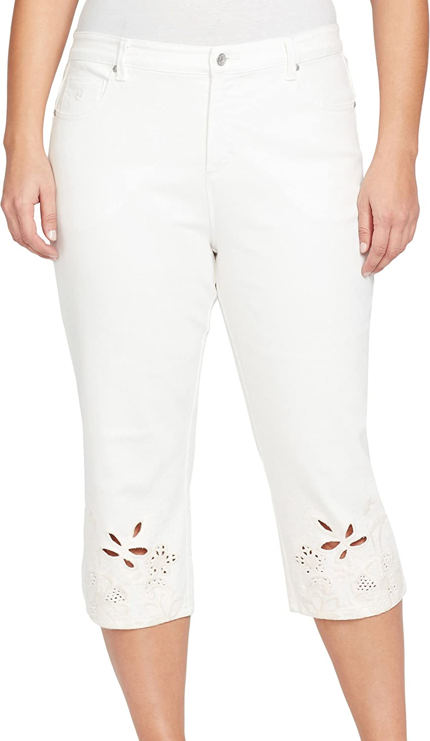 Price:$53.99 Gloria Vanderbilt Women's Amanda Capri Lace Hem Capri at Amazon Women's Jeans store