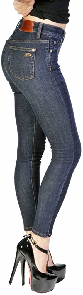 Price:$139.99 Bullet Blues Lady Slim High-Waist Medium Indigo Wash Skinny Jeans - Made in USA at Amazon Women's Jeans store