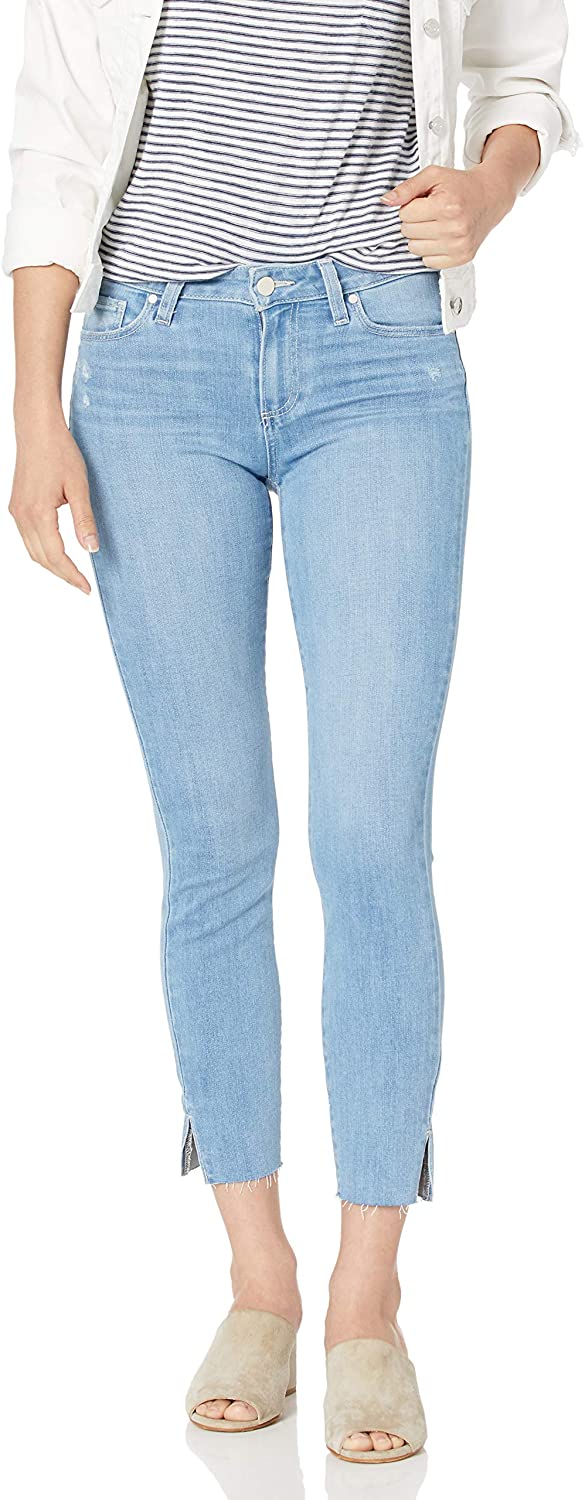 Price:$47.30    PAIGE Women's Verdugo Crop W/Outseam Slit + Raw Hem  Clothing