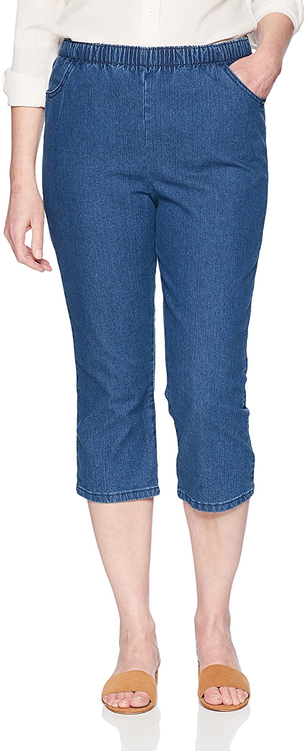 Price:$18.99 Chic Classic Collection Women's Plus Size Pull on Stretch Capri at Amazon Women's Jeans store