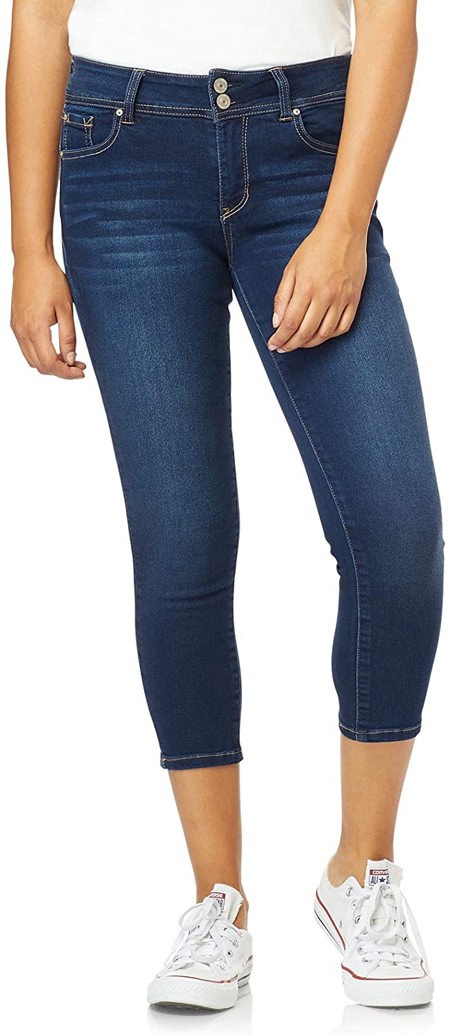 Price:$24.99    WallFlower Women's Juniors Plus-Size InstaSoft Ultra Fit Skinny Stretch Crop Jeans  Clothing