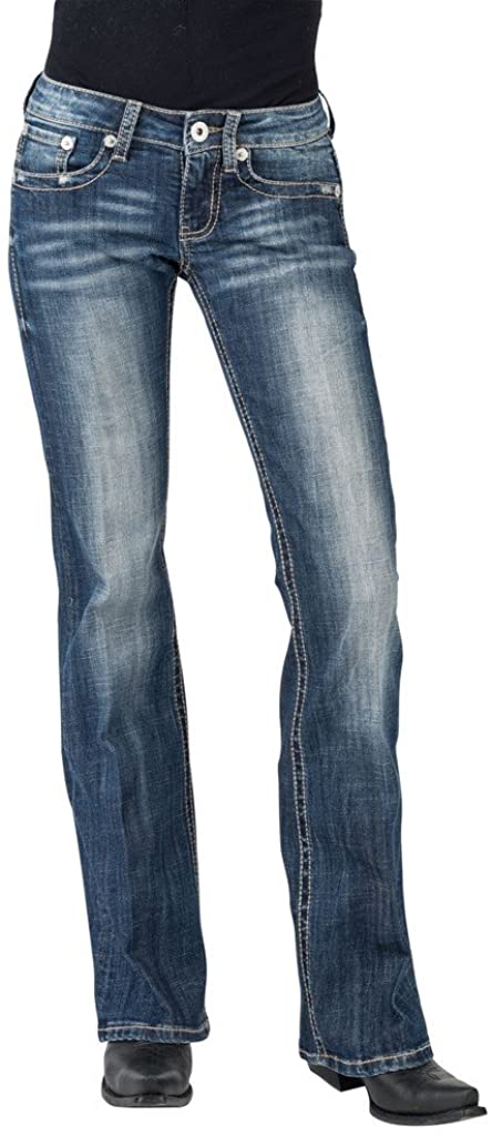Price:$69.99 Stetson Womens Blue Cotton Blend 816 Plain Back Jeans at Amazon Women's Jeans store