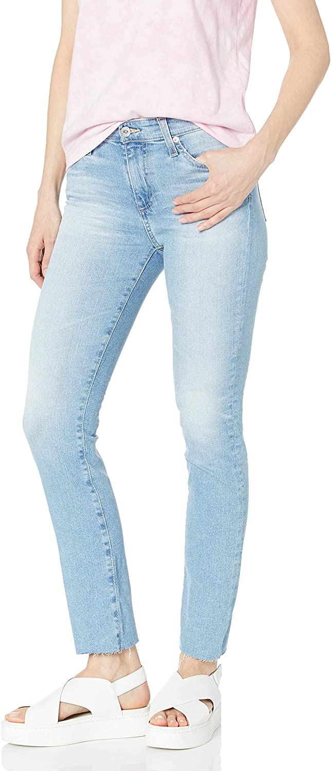 Price:$75.99    AG Adriano Goldschmied Women's Mari High Rise Slim Fit Straight Leg Jean  Clothing