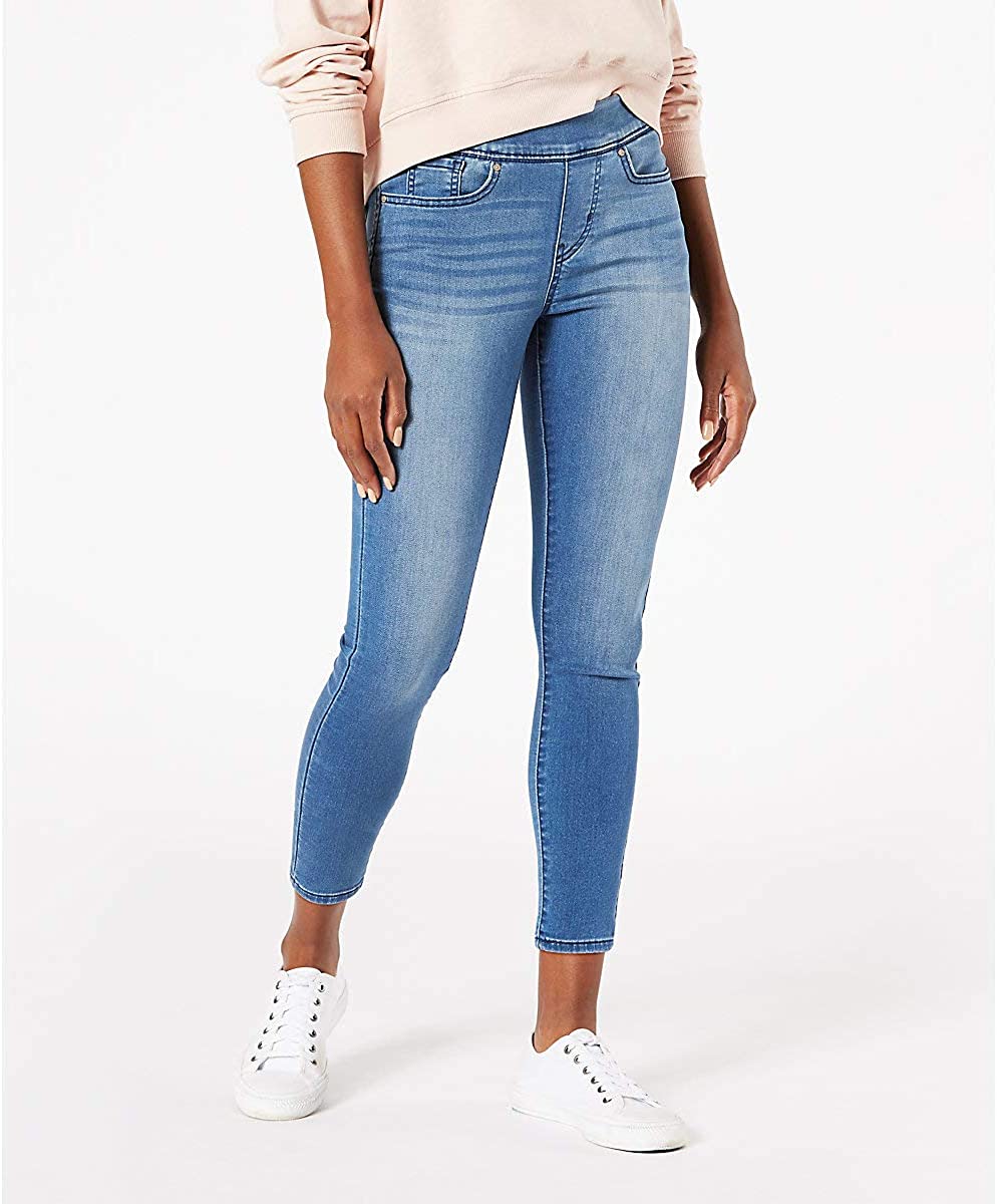 Price:$24.99 Signature by Levi Strauss & Co. Gold Label Women's Mid-Rise Pull on Skinny Crop Jeans at Amazon Women's Jeans store