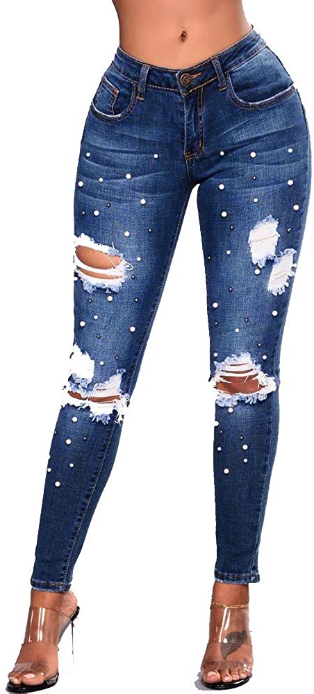 Price:$13.41 Fashion Women Stretch High Waist Jeans Stretch Slim Sexy Pencil Pants at Amazon Women's Jeans store