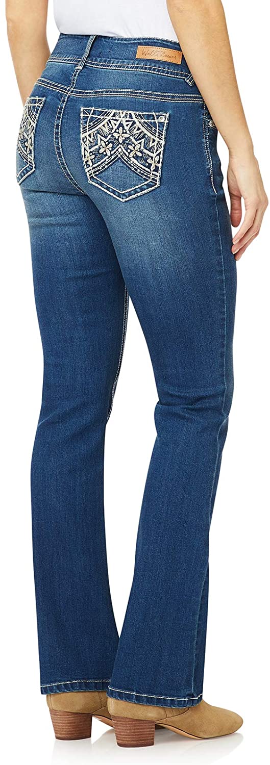 Price:$24.75    WallFlower Women's Juniors Luscious Curvy Bling Bootcut Jeans  Clothing