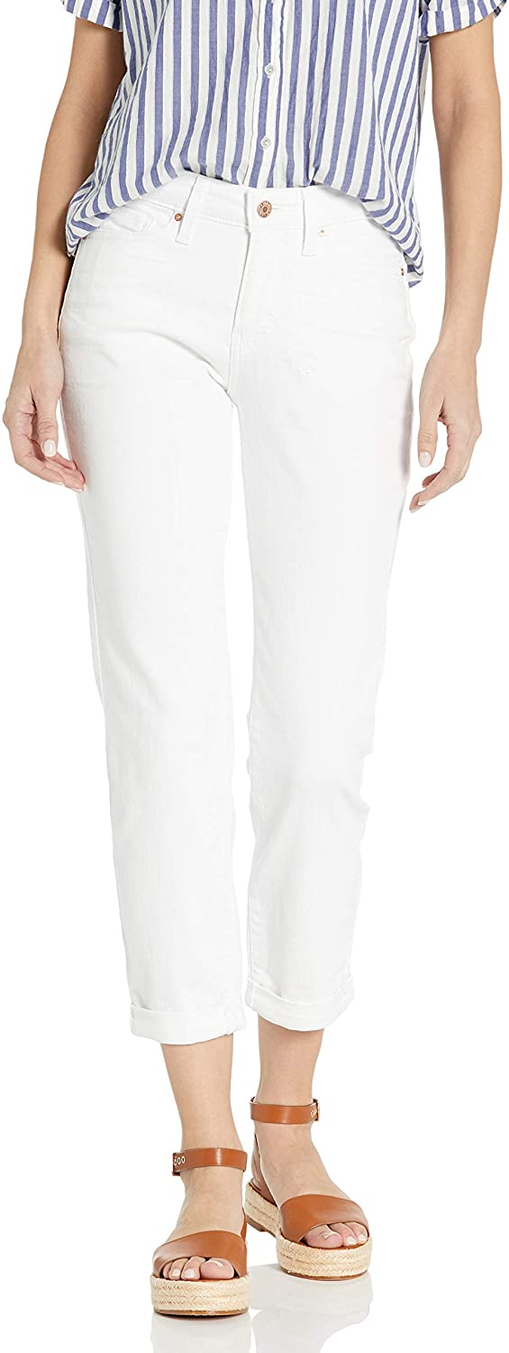 Price:$22.54 Signature by Levi Strauss & Co. Gold Label Women's Mid Rise Slim Boyfriend Jeans, White Dove, 18 at Amazon Women's Jeans store