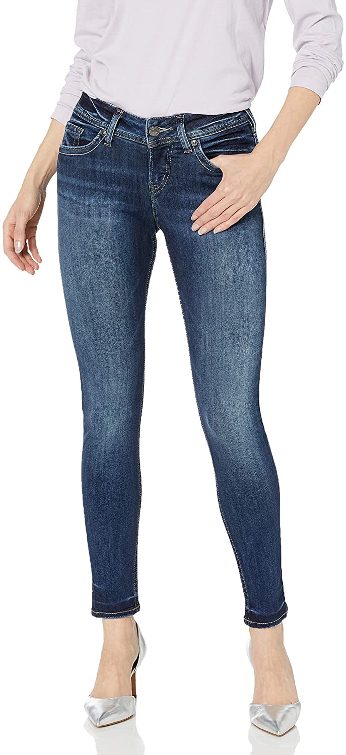 Price:$62.50    Silver Jeans Co. Women's Suki Curvy Fit Mid Rise Super Skinny Jean  Clothing