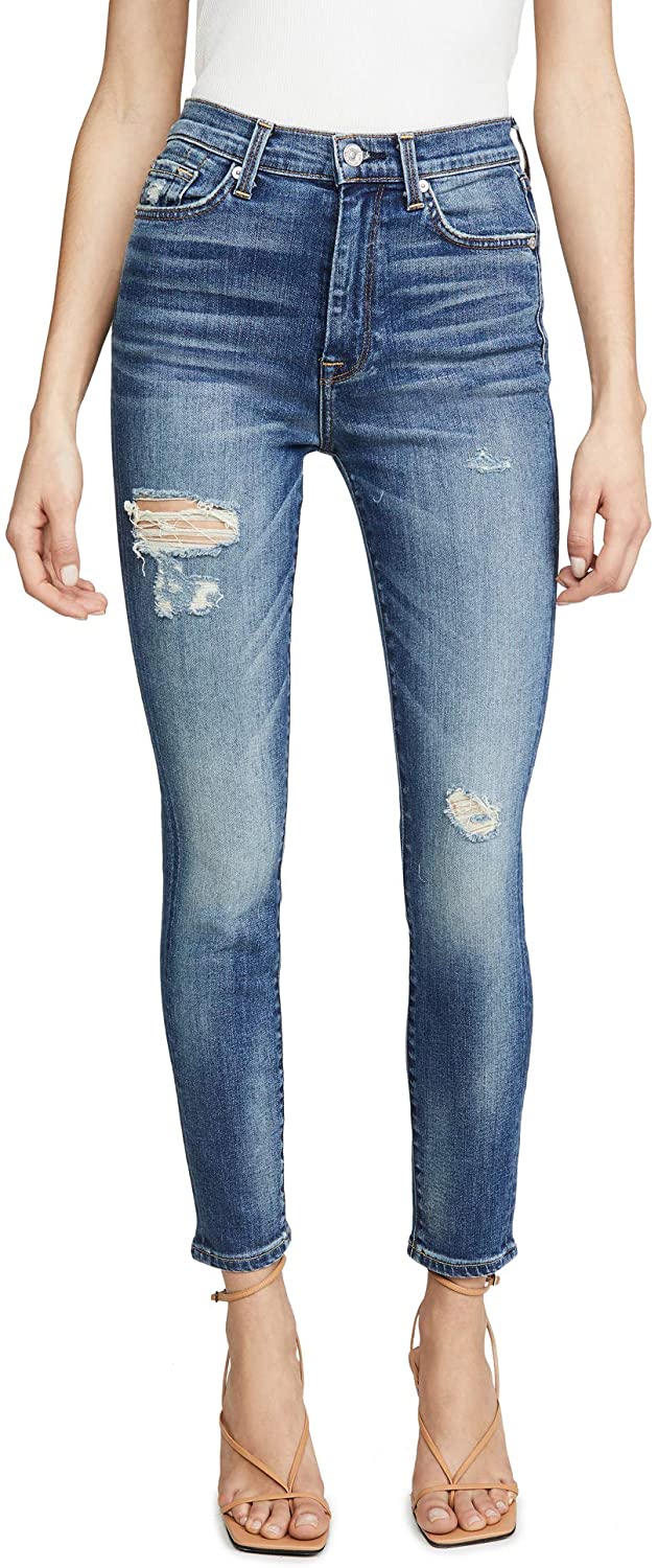 Price:$129.00    7 For All Mankind Women's High Waist Ankle Skinny Jeans  Clothing