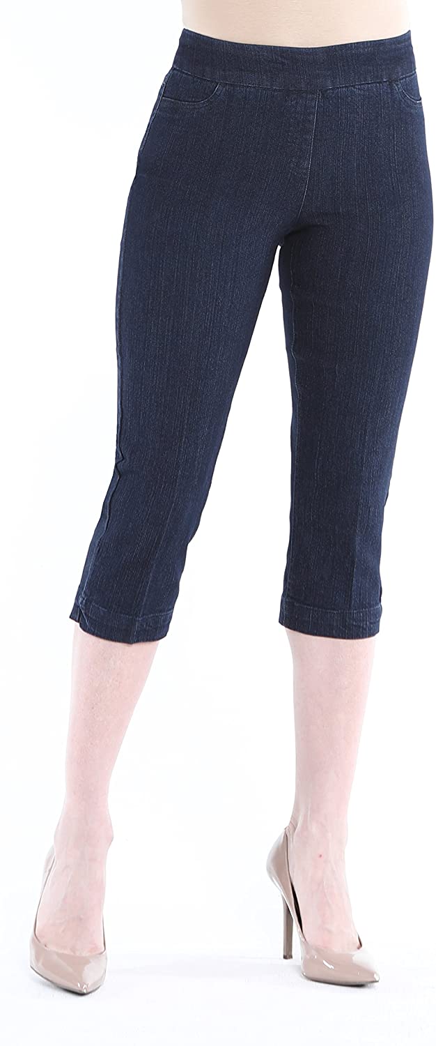 Price:$37.99 Vincenté Womens Clothing-Slimming Stretch Pants for Women-Pull On Capri Pants for Women with Stretch Band Waist Tummy Control at Amazon Women’s Clothing store