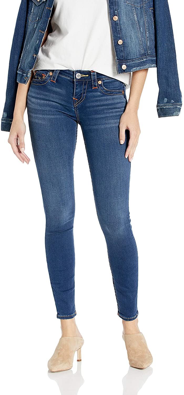 Price:$62.57    True Religion Women's Halle Mid Rise Super Skinny Fit Jean  Clothing