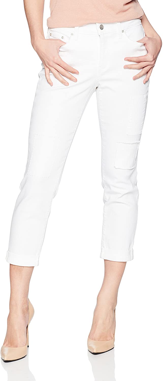 Price:$65.00    NYDJ Women's Petite Boyfriend with Patchwork  Clothing