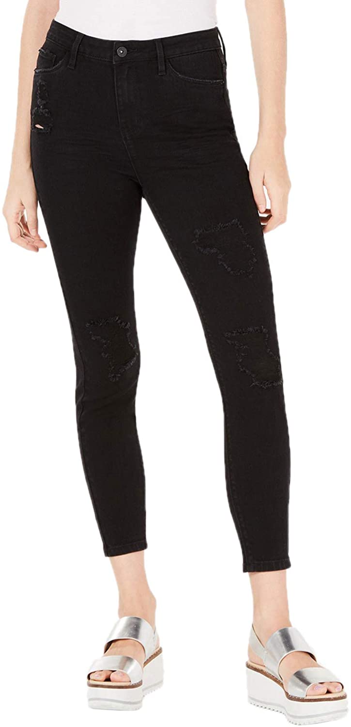 Price:$24.99    Vanilla Star Juniors' Ripped Black High Rise Skinny Jeans  Clothing