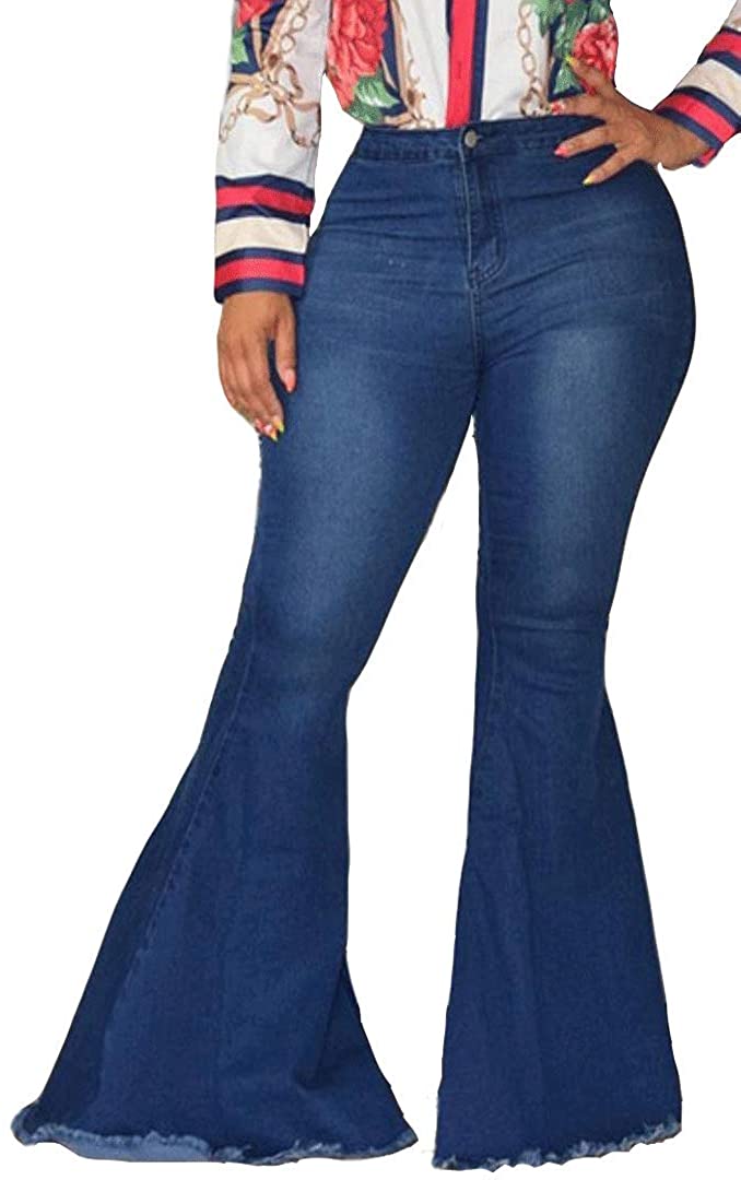 Price:$29.78 EVEDESIGN Women's High Waist Bootcut Flared Jeans Bell Bottom Flared Jeans Plus Size at Amazon Women's Jeans store