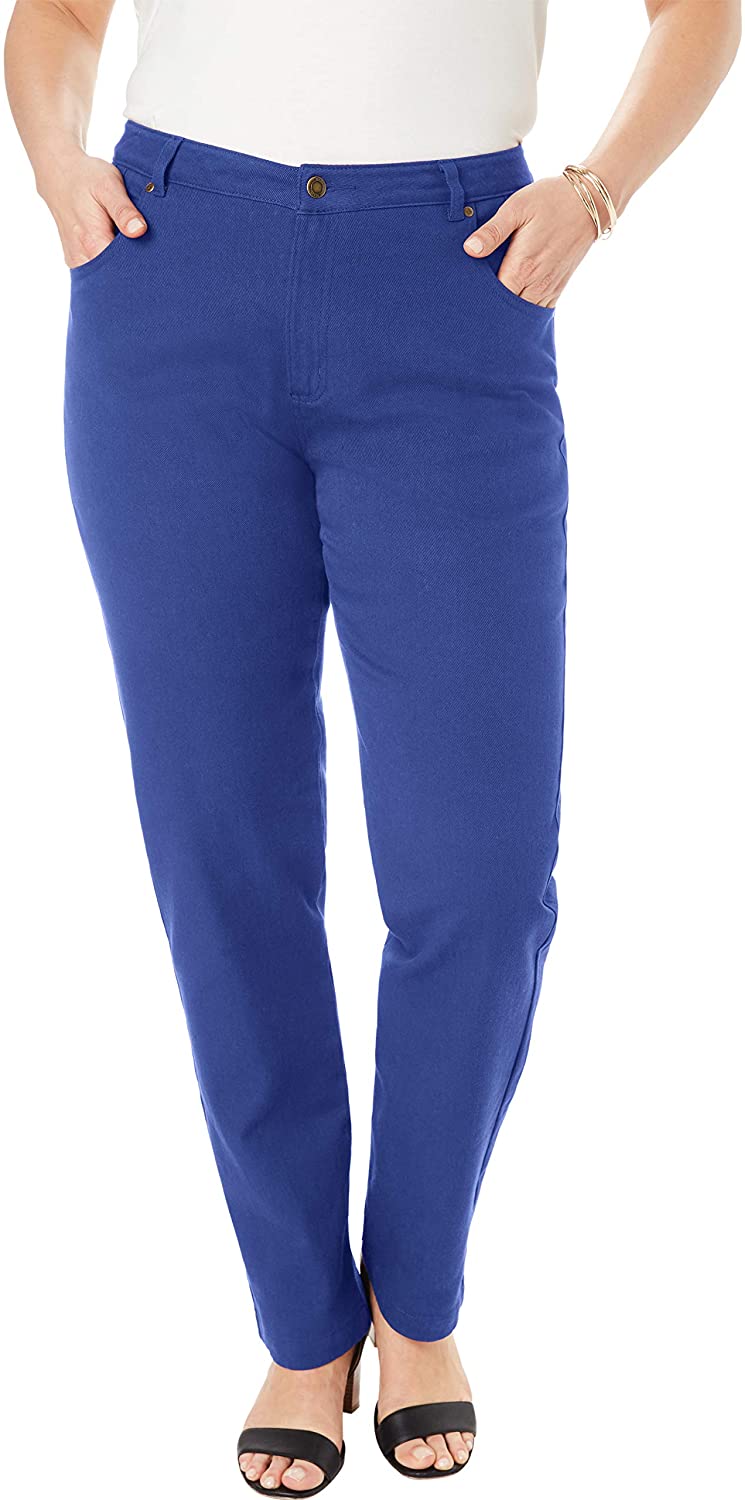 Price:$13.63 Jessica London Women's Plus Size Classic Cotton Denim Straight Jeans at Amazon Women’s Clothing store