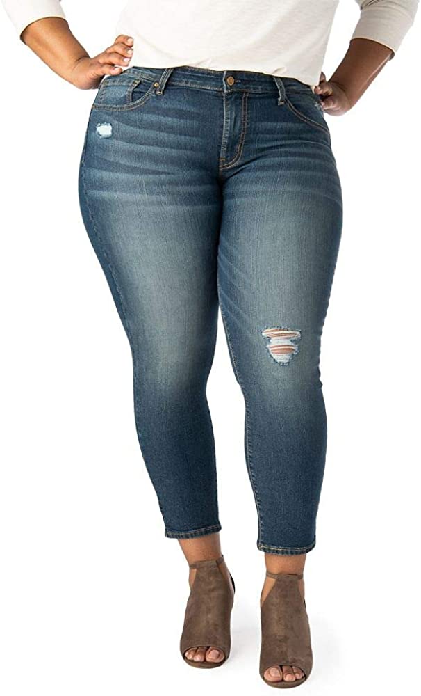 Price:$23.38 Signature by Levi Strauss & Co. Gold Label Women's Plus Size Mid Rise Skinny Ankle Jeans, Dark Ivy, 26 at Amazon Women's Jeans store