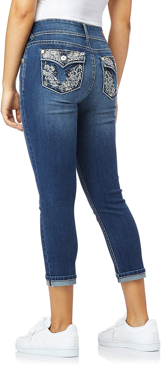 Price:$24.99    WallFlower Juniors Luscious Curvy Embellished Denim Capris  Clothing