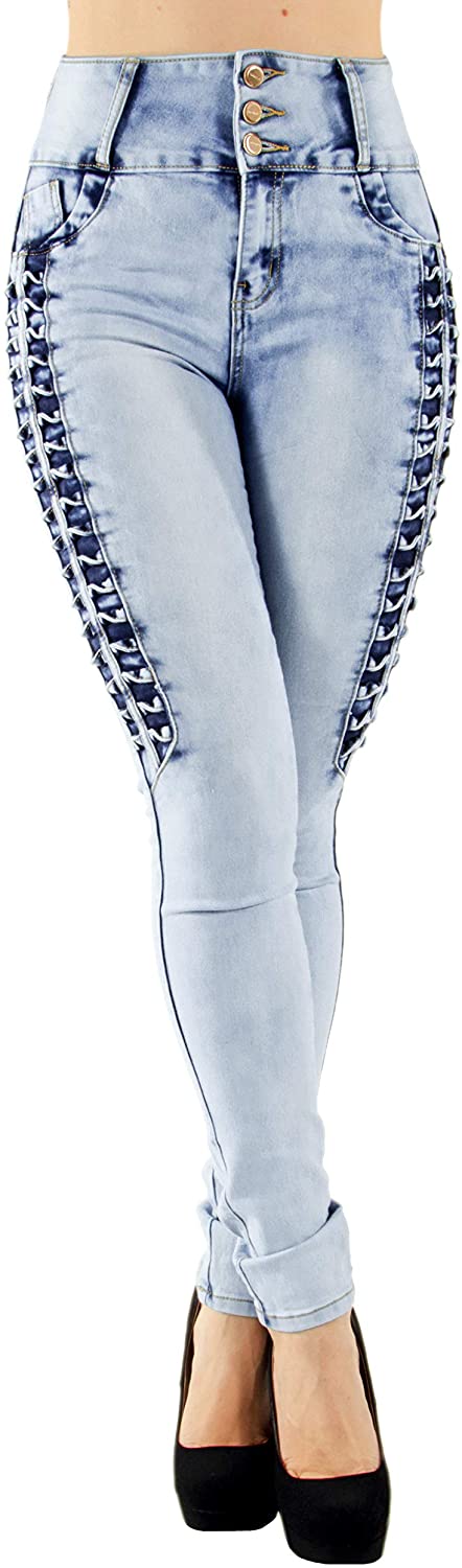 Price:$32.99 Colombian Design Butt Lift Push Up Mid/High Waist Skinny Denim Jeans (ML2) at Amazon Women's Jeans store