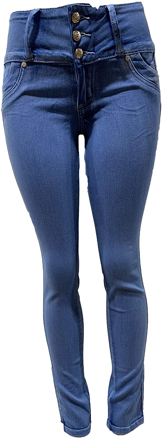 Price:$26.99 Tush Push New 8013 Medium Blue Pockets Colombian Designed Push up Skinny jeans-1-13 at Amazon Women's Jeans store