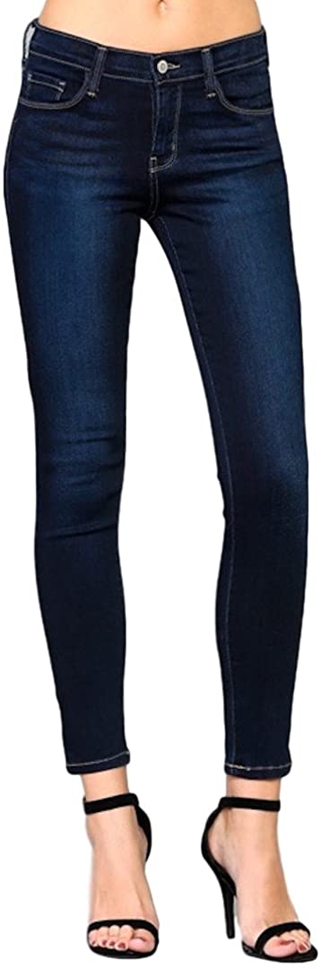 Price:$67.10 Flying Monkey Blue Gemini Dark Blue Mid Rise Dark Wash Super Soft Skinny Jeans Y1899 at Amazon Women's Jeans store