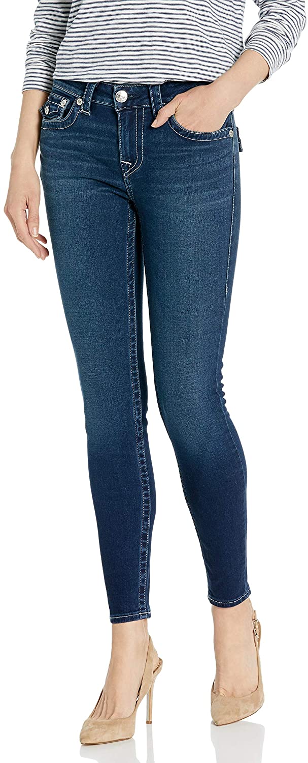 Price:$78.95    True Religion Women's Jennie Mid Rise Skinny Leg Fit Jean with Back Flap Pockets  Clothing