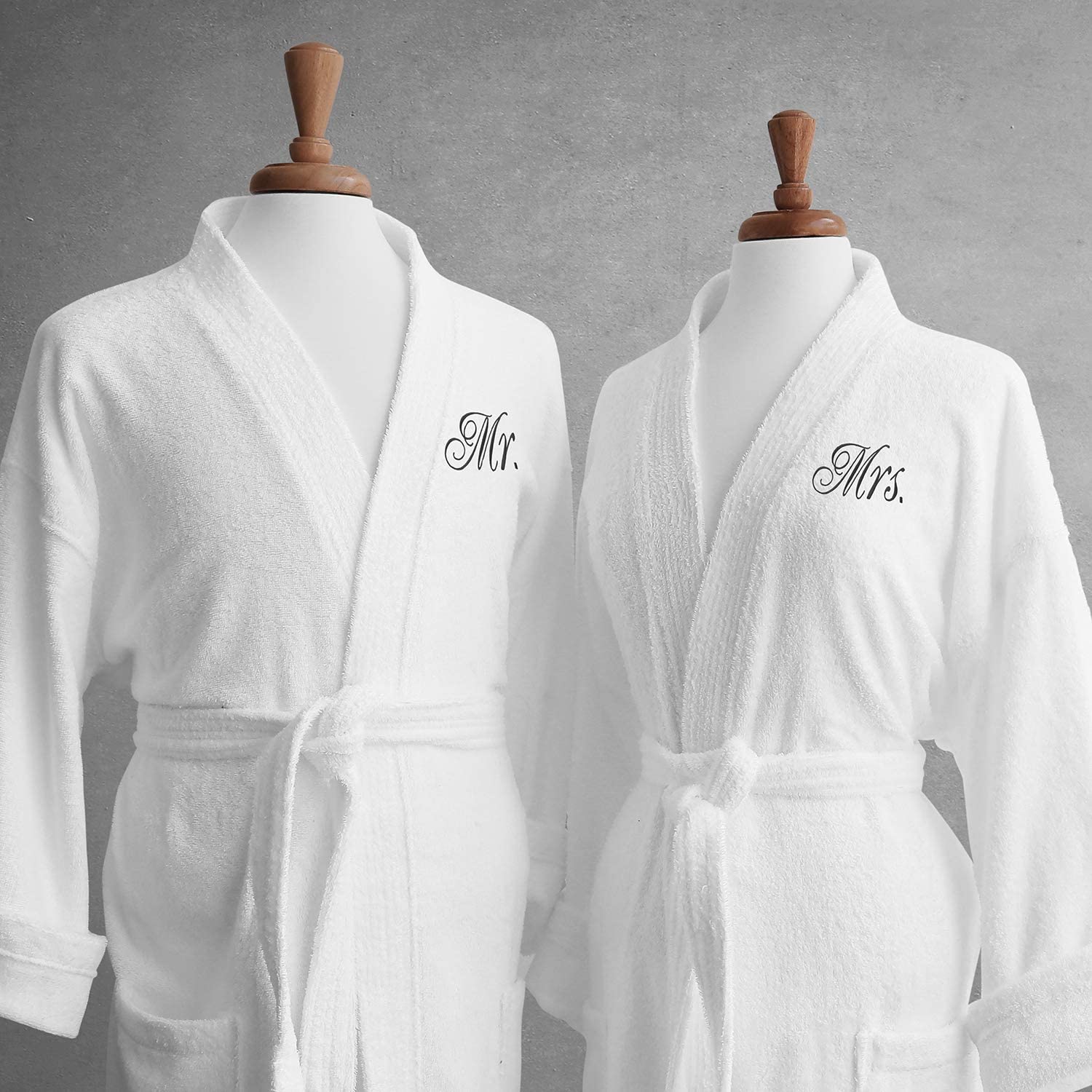 Price:$99.99    Luxor Linens - Terry Cloth Bathrobes - 100% Egyptian Cotton Same-Sex Couple's Bathrobe Set - Luxurious, Soft, Plush Durable Set of Robes - MRS./MRS. with Signature Gift Packaging  Clothing