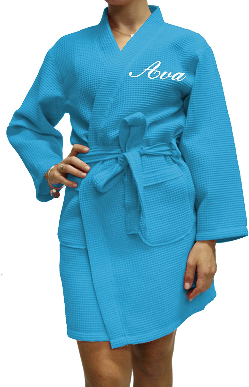 Price:$34.99 Personalized Waffle Bridesmaid Robe Gift-Wedding Bridal Party Robes-Monogrammed at Amazon Women’s Clothing store