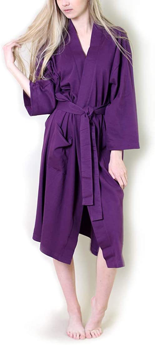 Price:$48.00 Women's Bathrobe Spa Robe, 100% Organic Cotton, Lightweight Super Soft Travel & Eco-Friendly (6 Colors) at Amazon Women’s Clothing store