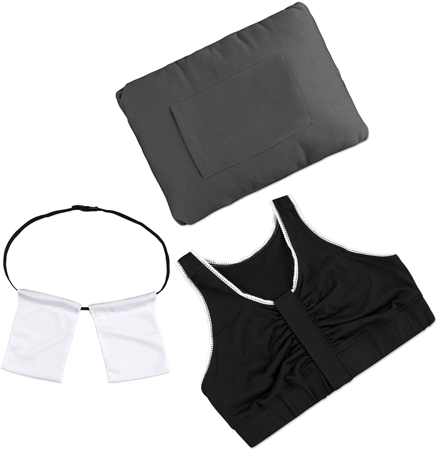 Price:$89.99 Brobe Essential Breast Surgery Bundle with Front Closure Recovery Bra and Mastectomy Pillow at Amazon Women’s Clothing store