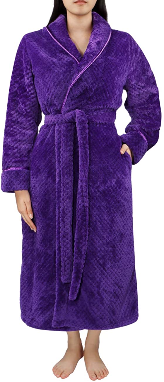 Price:$19.99    Women's Warm Fleece Robes Long Soft Plush Bath Robes Soft for Women S-XXL  Clothing