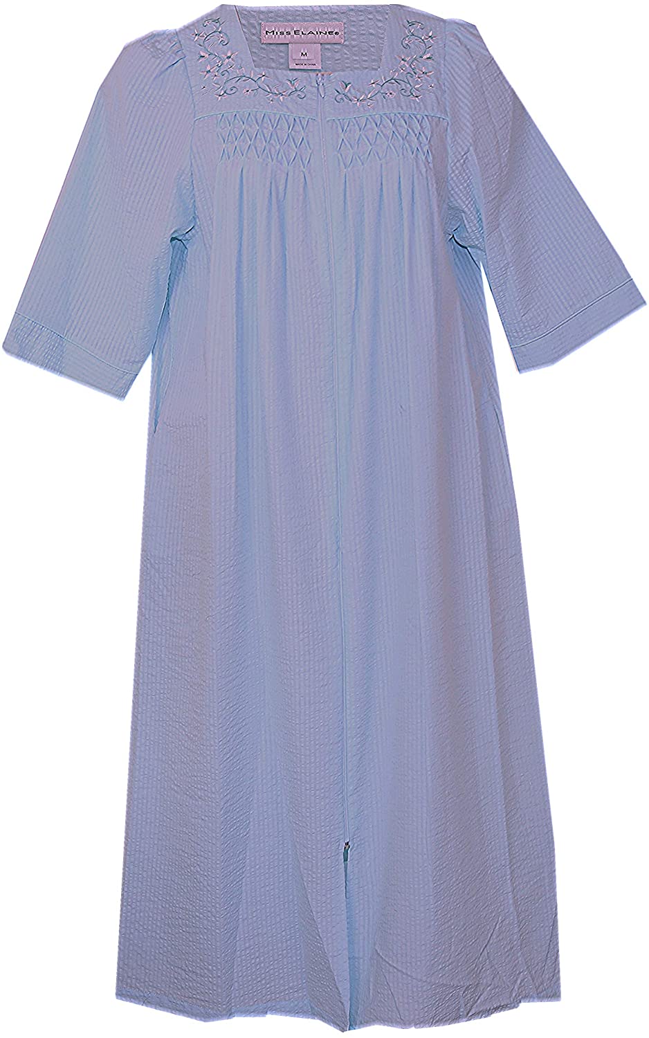 Price:$60.00 Miss Elaine Women's Seersucker Lounge Dress/Long Robe at Amazon Women’s Clothing store