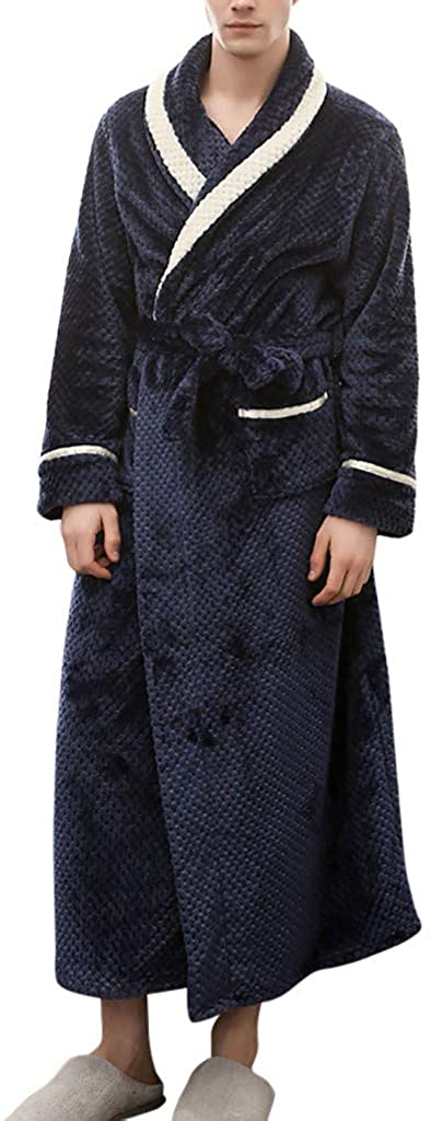 Price:$24.76 liangzai098 Couples Bathrobe Long Shawl Thick Robe Coral Fleece Maxi Elegant Nightgown Warm Pajamas Lace up Underwear at Amazon Women’s Clothing store